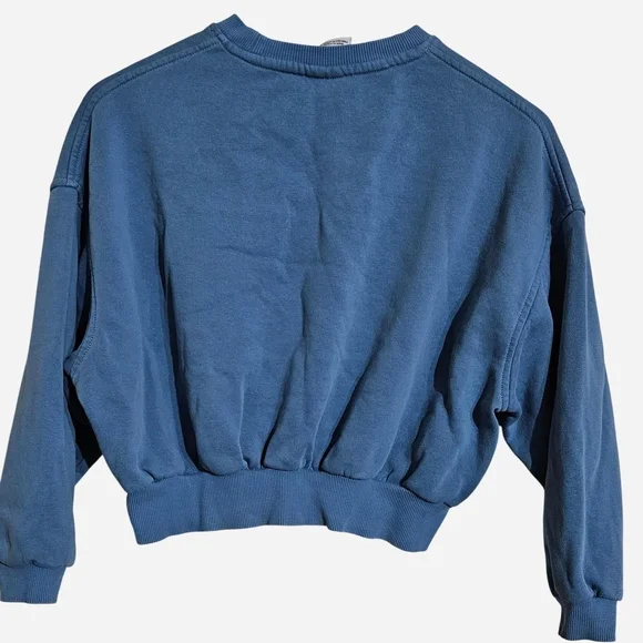 Nike Women's Blue Cropped Crewneck Sweatshirt - Picture 2 of 8